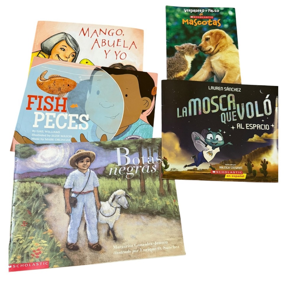 Scholastic Spanish Bilingual Childrens Book Lot 5 Mango Abuela y Yo Botas Negras
